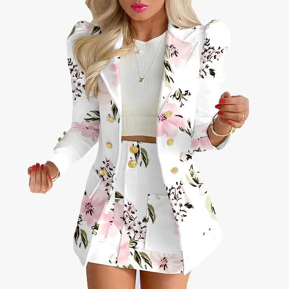 ENSEMBLE BLAZER & JUPE FLORAL