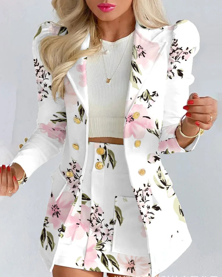 ENSEMBLE BLAZER & JUPE FLORAL