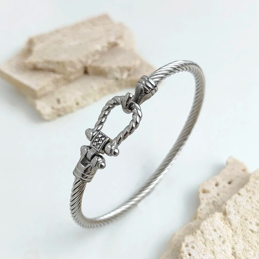 BRACELET PLAQUÉ OR ARGENT FER À CHEVAL