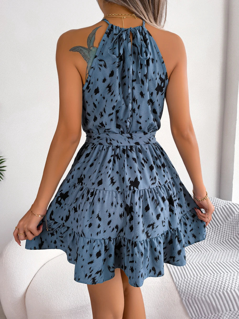 ROBE LEOPARD SANS MANCHE