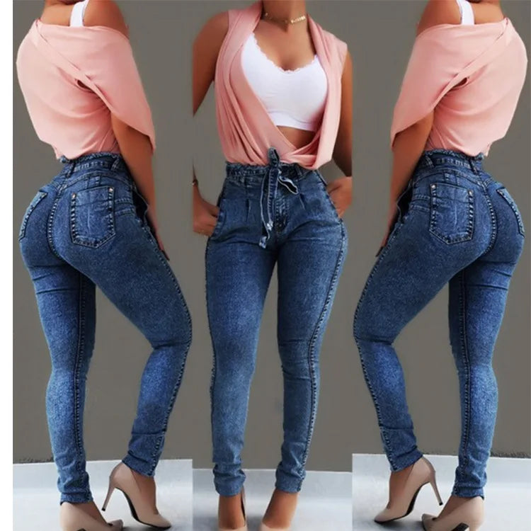 PANTALON JEAN BODYCON TASSEL