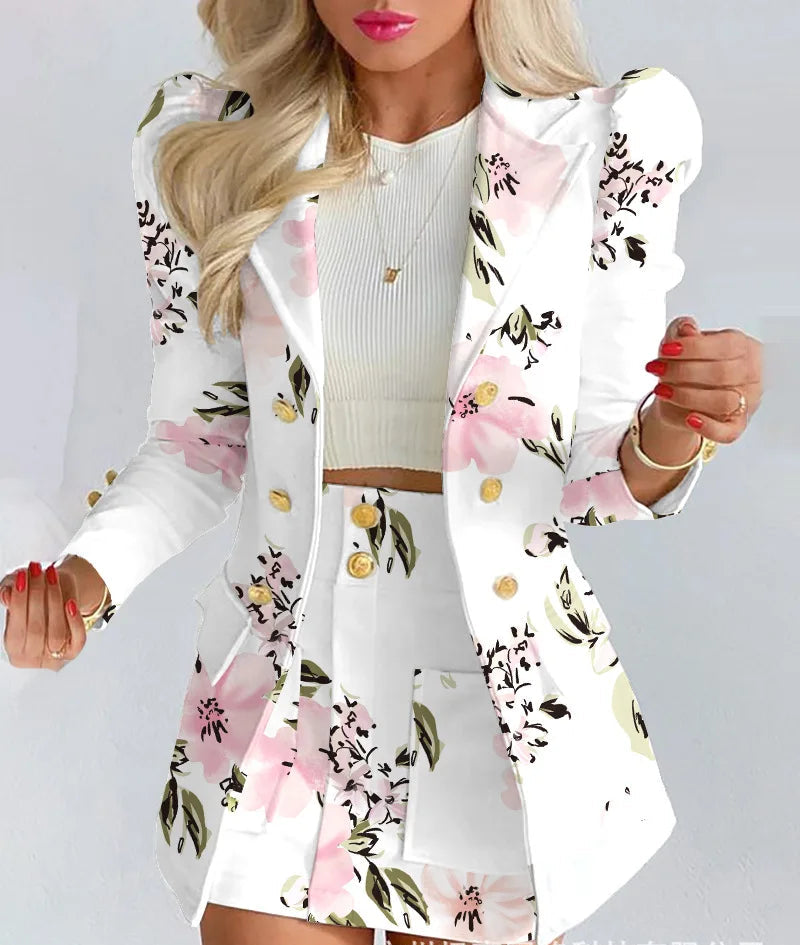 ENSEMBLE BLAZER & JUPE FLORAL