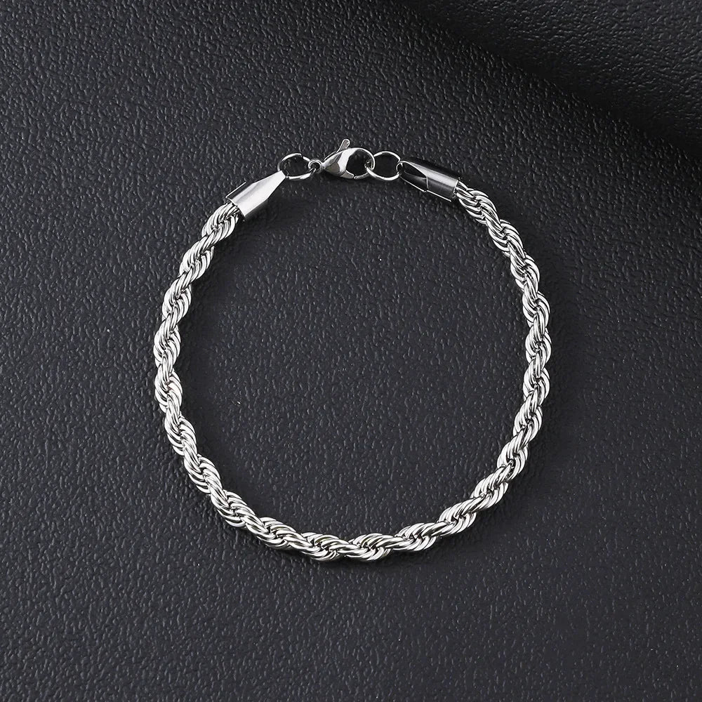 BRACELET ACIER INOXYDABLE TORSADÉE