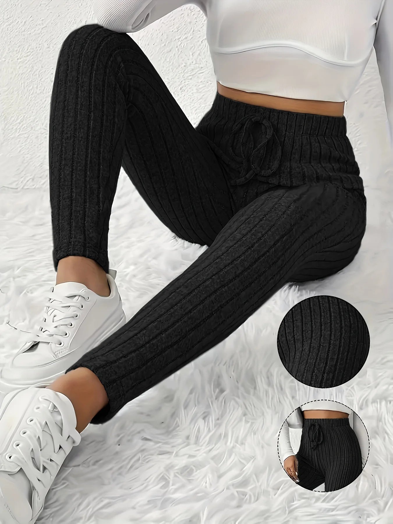 PANTALON TRICOT AVEC CORDON